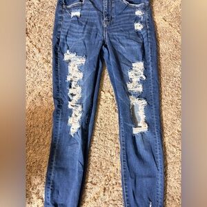 American Eagle Outfitters Ripped Blue Skinny Jeans